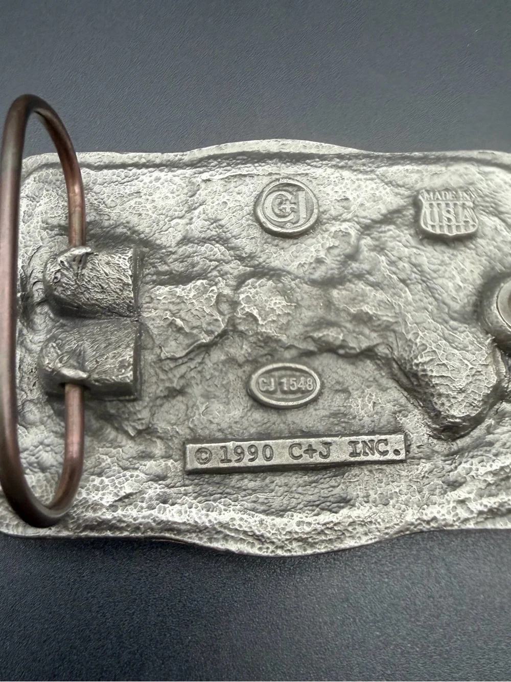 Vintage Pool Table Belt Buckle with Enamel 1990 C&J Incorporated